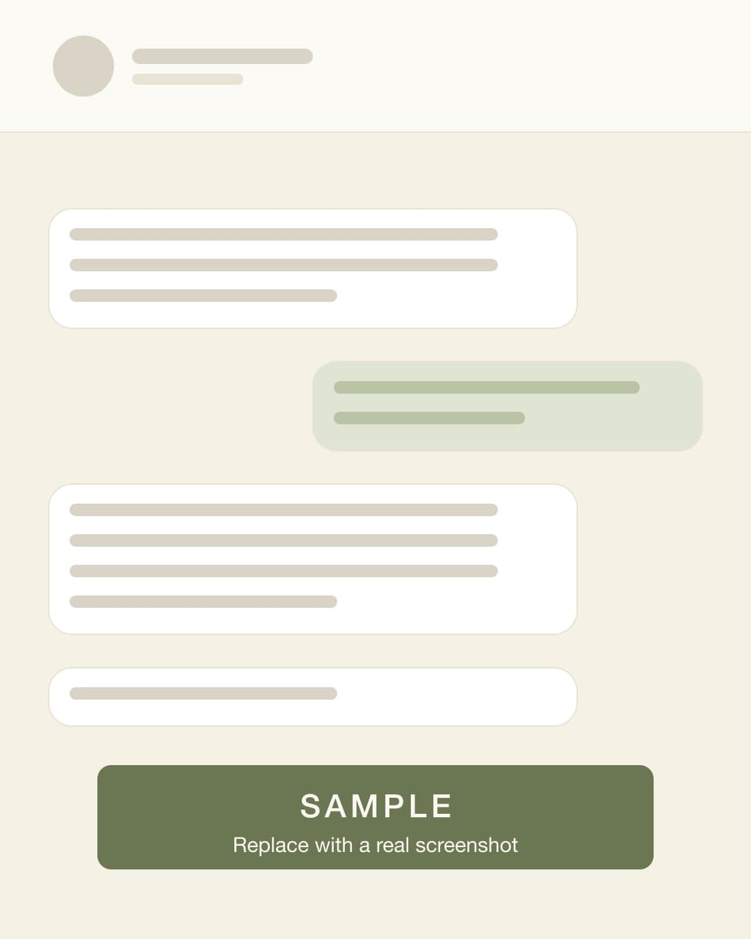Sample placeholder — a real customer's screenshot goes here.