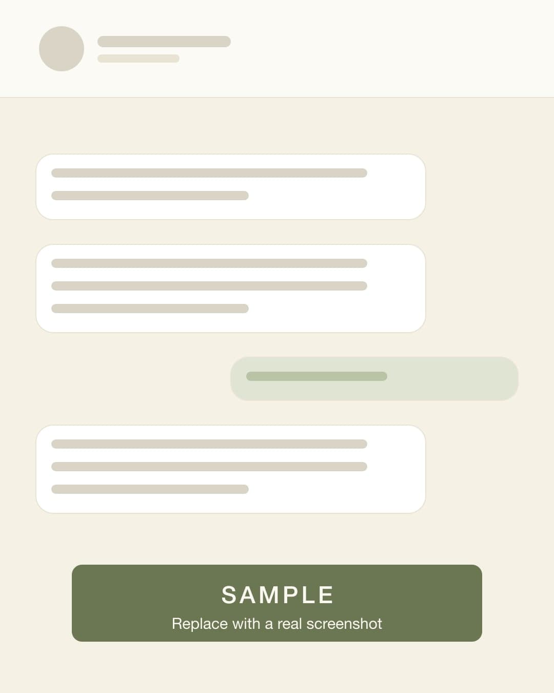 Sample placeholder — a real customer's screenshot goes here.
