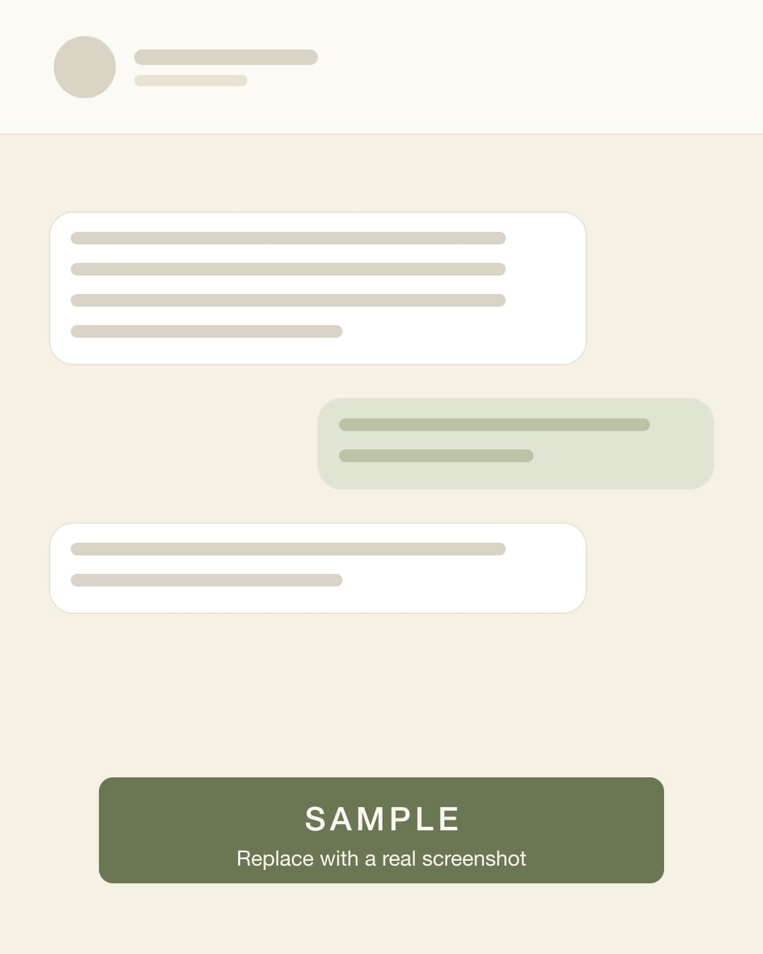 Sample placeholder — a real customer's screenshot goes here.